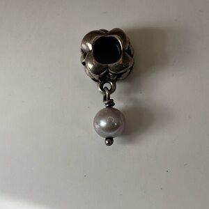 Pandora  Silver Charm with Pearl Accent